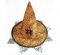 Оранжева вещерска шапка с паяк и дантела - малък размер