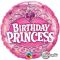Фолиен балон с надпис Birthday Princess с корона 18"- 45 см.