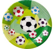 Картонена чиния с футболни топки