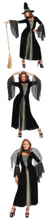 Карнавален костюм 3 в 1 Вампирка, Вещица и Черен Ангел
