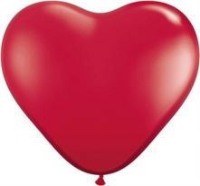 Латексови балони 6"/ 15 cm във формата на сърце - червени