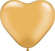 Латексови балони 6"/ 15 cm във формата на сърце - златисти