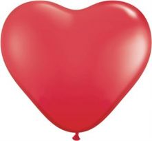 Латексови балони 6"/ 15 cm във формата на сърце - червени