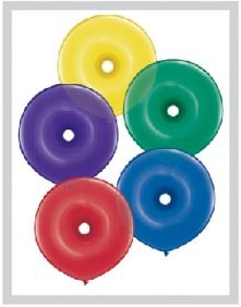 Латексови балони 16" / 40 cm във формата на кръг с дупка - асорти (Radiant Donut)