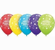 Балон Happy Birthday to you с балони и ноти  11'' (28см.) асорти