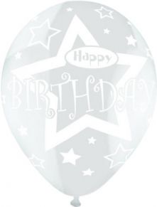 Балони със звезди  14'' (35см.) с надпис Happy Birthday