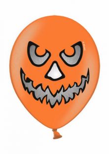 Балони оранжеви със страшни лица - Тиква  Пастел 12" - 30.50см.