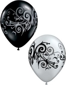 Балони Сребърни и Черни оникс  11'' (28см.)
