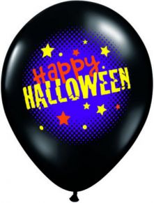 Балони Черни оникс с надпис Happy Halloween 11'' (28см.)