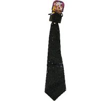 Вратовръзка с пайети - черна 44см.