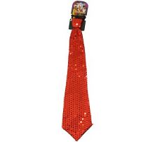 Вратовръзка с пайети - червена 44см.