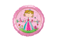 Фолиен балон с надпис Happy Birthday Princess 18"- 45 см.