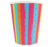 Картонени чаши - многоцветни цветни раета