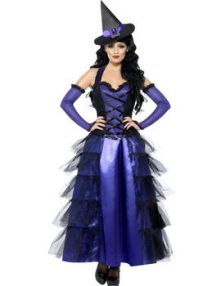 Карнавален костюм Очарователна Вещица в лилаво и черно