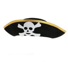 Пиратска шапка с череп - със златен кант