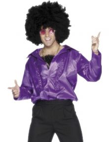 Карнавален костюм Диско лилава риза от 70-те