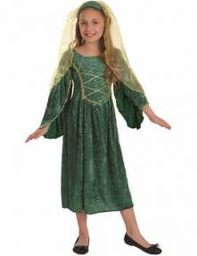 Карнавален костюм - Принцеса средновековна зелена