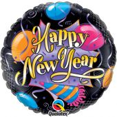 Балон с надпис Happy New Year! 18" - 46см.- цветен