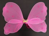 Криле на пеперуда с вълшебна пръчка и диадема с пеперудки - розови